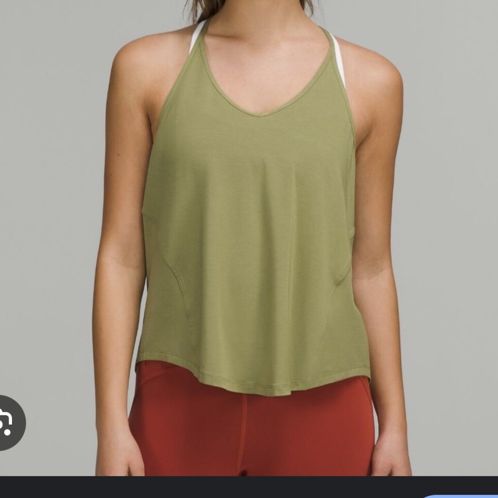 Brand new with tags lululemon modal silk yoga tank top, green. Size 4.